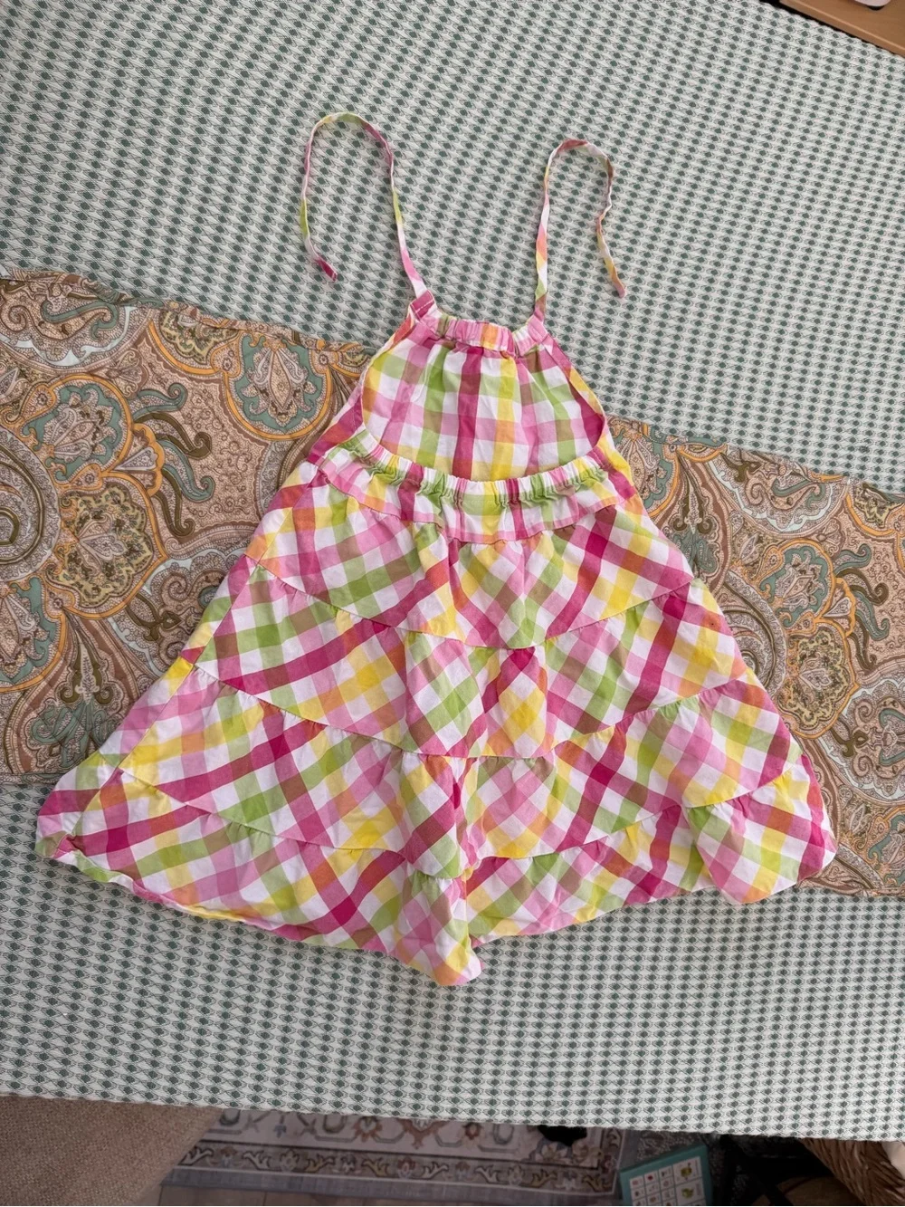 Vintage Y2K Gymboree Toddler Girl Plaid Halter Dress 3T Like new 100% cotton